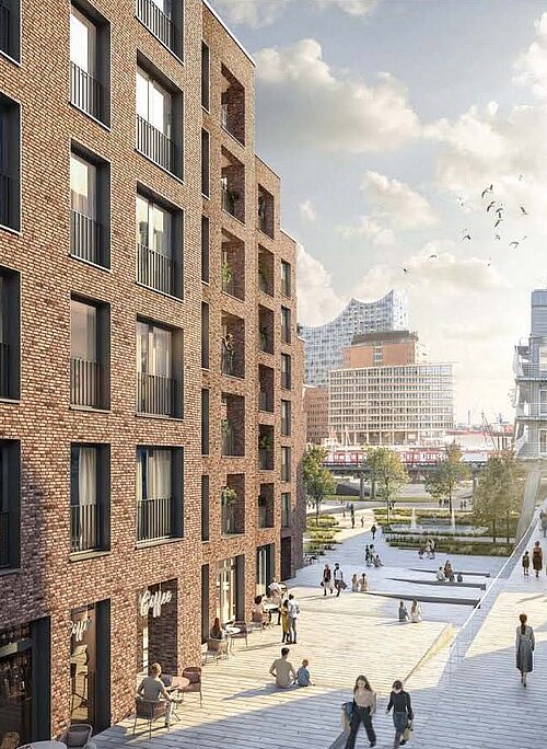 Quartier am Baumwall Visualisierung Perspektive