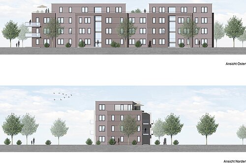 Ahlumer Siedlung Visualisierung Ansicht Osten und Norden