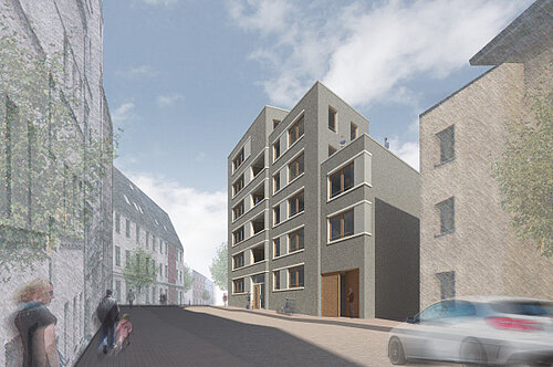 Seestraße Schwerin Wettbewerb Perspektive Wohngebäude