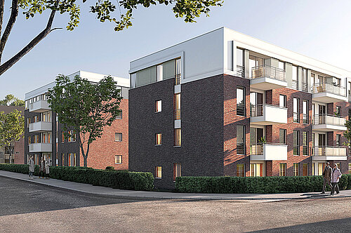 Hegholt Baufeld 2  Visualisierung Perspektive Wohnanlage