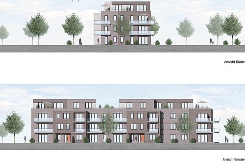 Ahlumer Siedlung Visualisierung Ansicht Westen und Süden