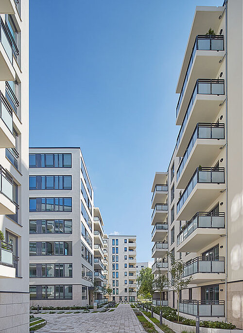 Alstercampus Perspektive Wohngebäudekomplex Innenhof