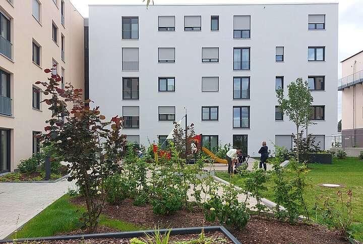 Caspari-Quartier Gartenansicht Wohngebäude